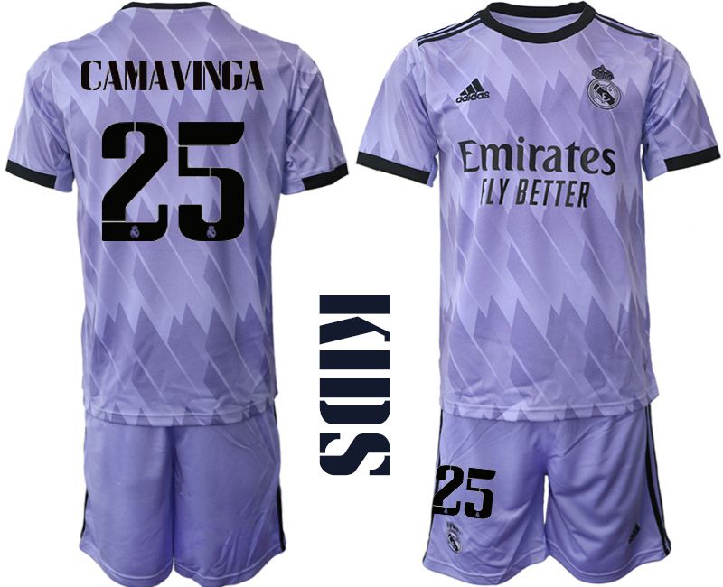 Youth 2022-2023 Club Real Madrid away purple 25 Soccer Jersey